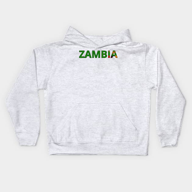 Drapeau  Zambia Kids Hoodie by Pixelforma